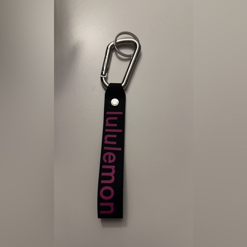 Lululemon Pink and Black Keychain
